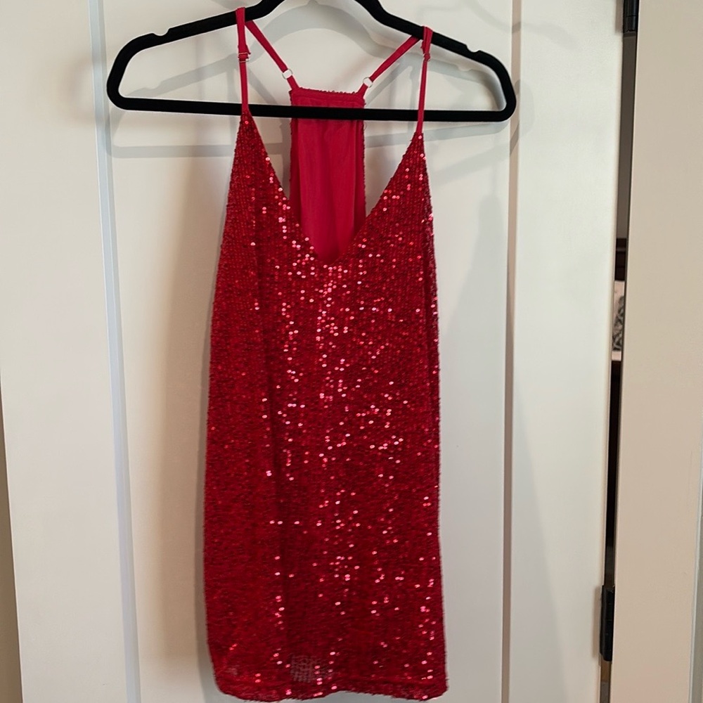 XL Red Sequin Tank Top NWOT